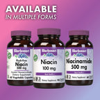 Bluebonnet Niacin 100mg - Vitamin B3 (Nicotinic Acid) - Flush Supplement - 90 Vegetable Capsules