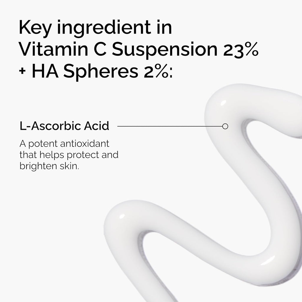 The Ordinary Vitamin C Suspension 23% + Hyaluronic Acid Spheres 2% - Sérum con Ácido L-Ascórbico Puro, 30 ml