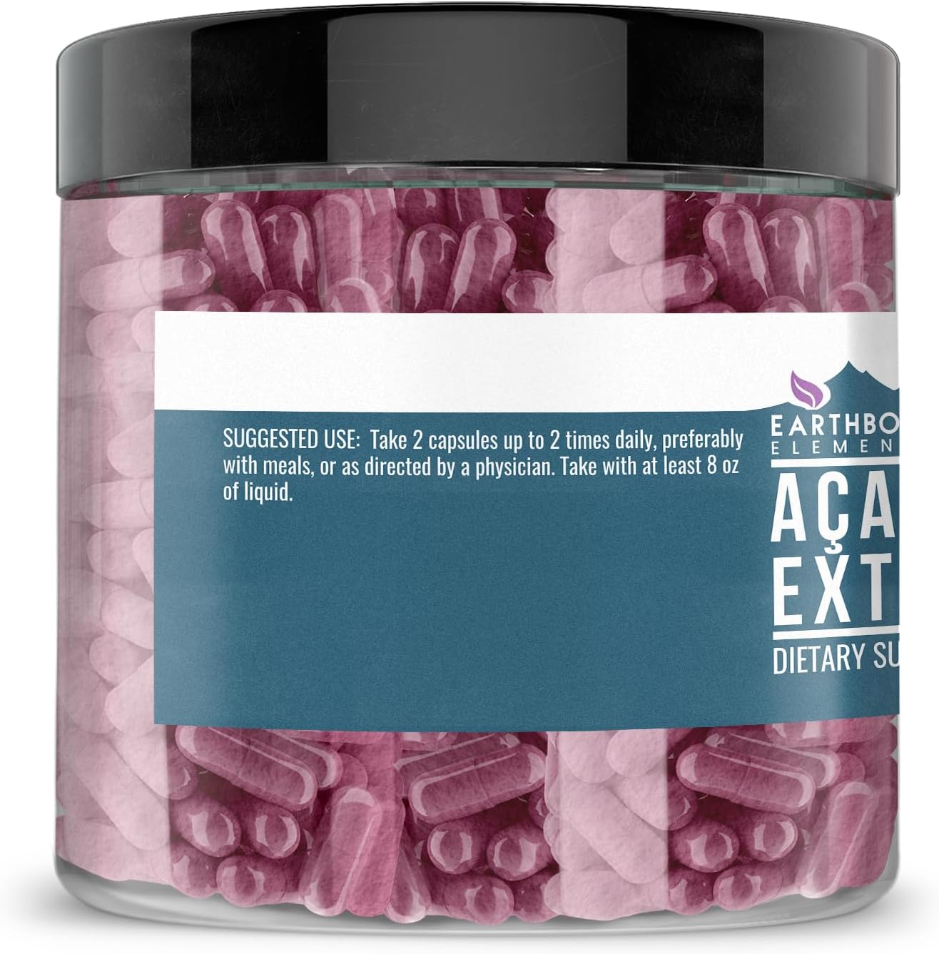 Earthborn Elements Extracto de Acai Berry 200 Cápsulas, Puro y Sin Aditivos