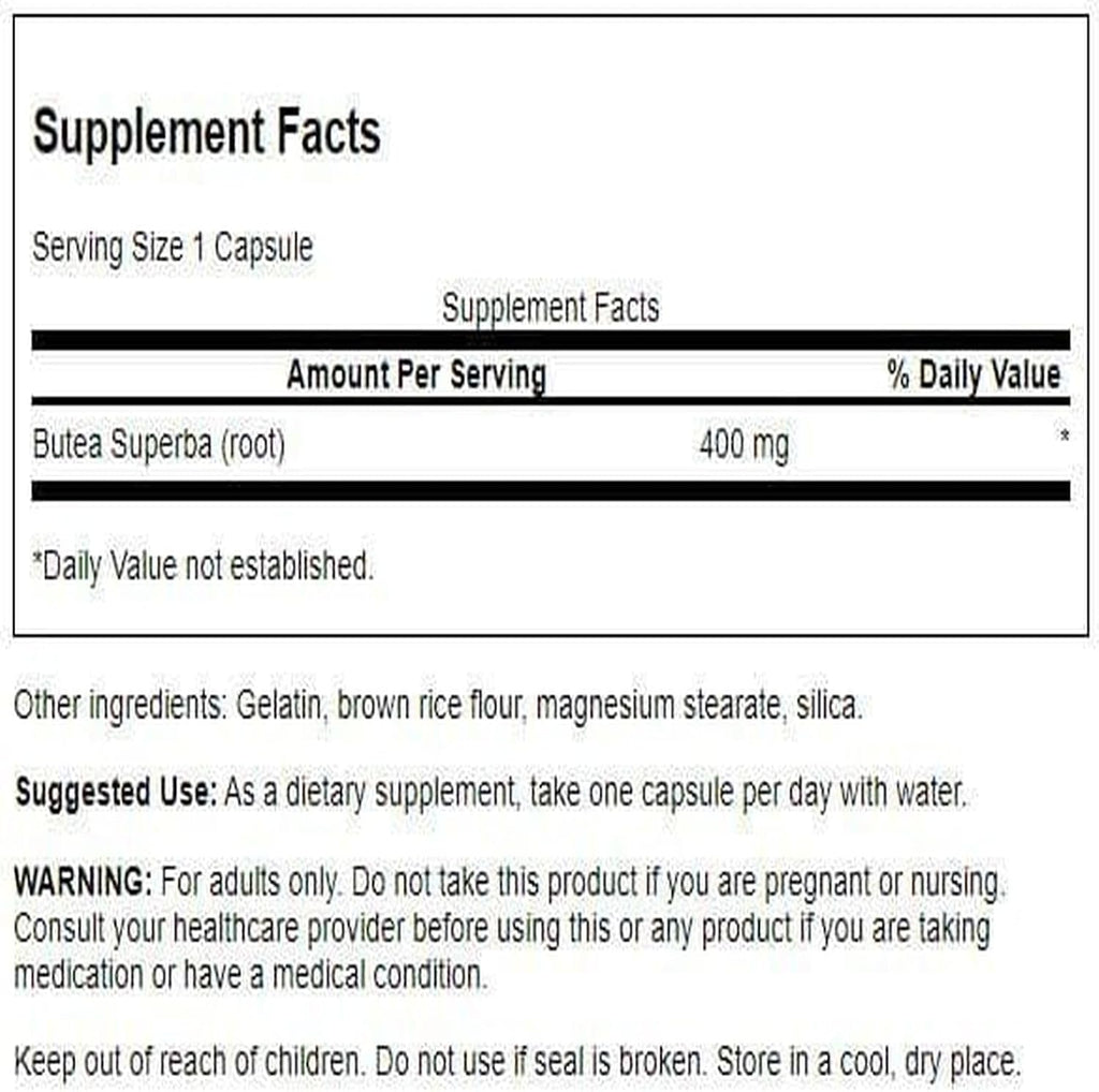Swanson Butea Superba Raíz Full Spectrum 400 mg 60 Cápsulas (Pack de 2)
