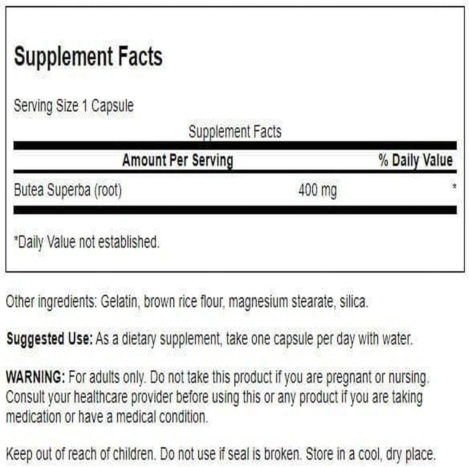 Swanson Butea Superba Raíz Full Spectrum 400 mg 60 Cápsulas (Pack de 2)