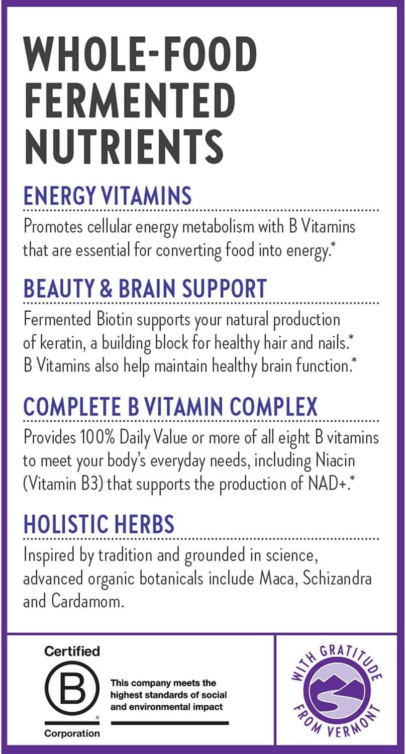 New Chapter Complejo de Vitamina B Fermentado, USDA Orgánico, Vegano, Sin Gluten - 90 Comprimidos