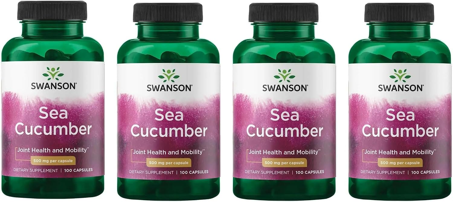 Swanson Pepino de Mar - Suplemento Natural para la Salud Articular y Movilidad - Protección del Cartílago - 100 Cápsulas de 500 mg (2 Unidades)