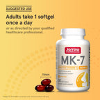 Jarrow Formulas MK-7 - Vitamina K2 (90 mcg) - 30 Cápsulas Blandas - Para la Salud Ósea y Cardiovascular
