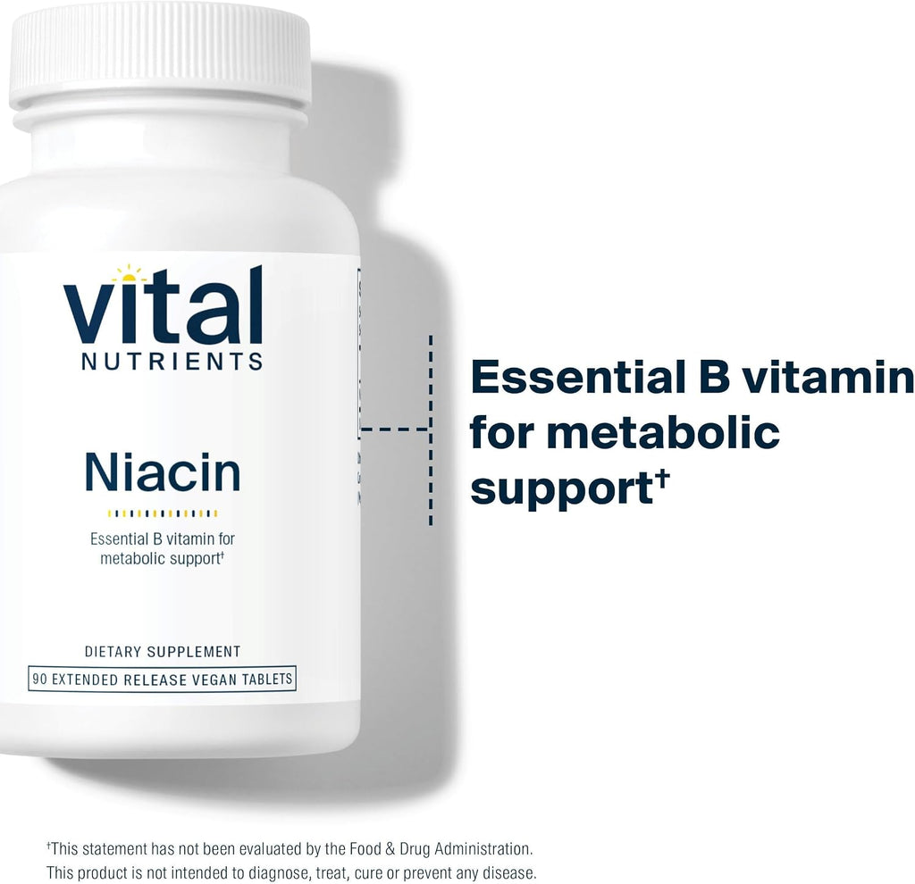 Vital Nutrients Niacin 500mg - Slow Release - 90 Tablets