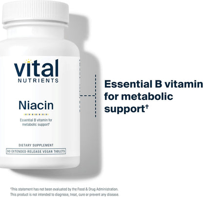 Vital Nutrients Niacina 500mg - Liberación – Función psicológica: Contribuye a la función psicológica normal. – Image 3