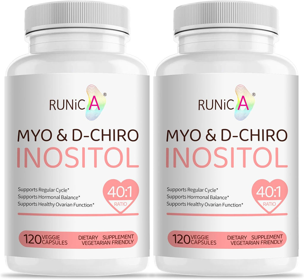 RUNICA Myo-Inositol y D-Chiro Inositol (Proporción 40:1) - 240 Cápsulas, Pack para 60 Días