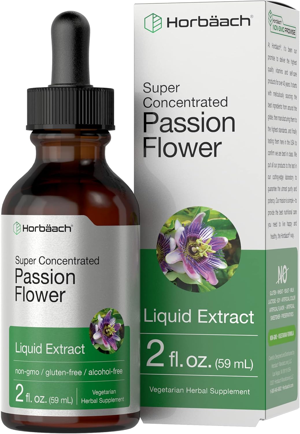 Horbäach Tintura de Pasiflora | 59 ml | Extracto Líquido Sin Alcohol