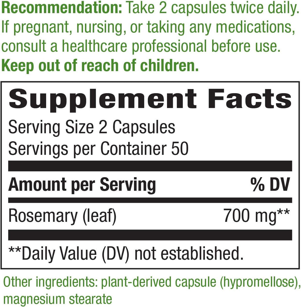 Nature's Way Romero Hoja 350 mg, 100 Cápsulas Veganas (Pack de 4)