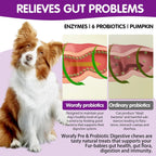Probióticos Masticables para Perros - Promueve Digestión y Pelaje - Suplemento de Fibra Natural - 120 Comprimidos Sabor Pato