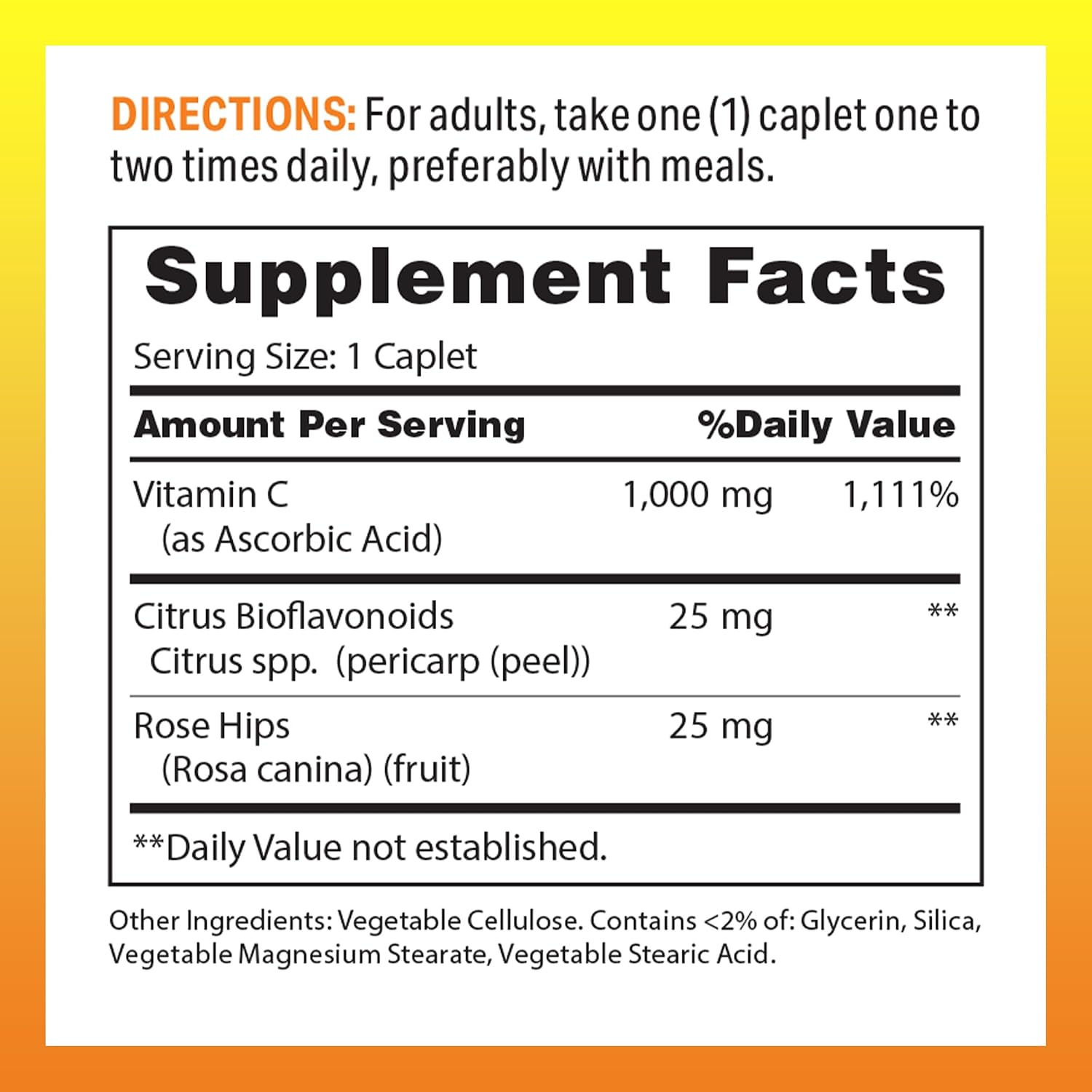 Vitamin World Vitamina C 1000 mg con Liberación Prolongada, 250 Caplets