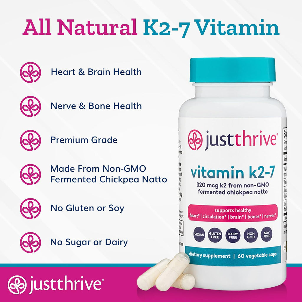 Just Thrive Vitamina K2-7, 60 Cápsulas