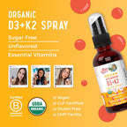 MaryRuth's Spray Orgánico de Vitamina D3 + K2 (MK-7) | 30 dosis