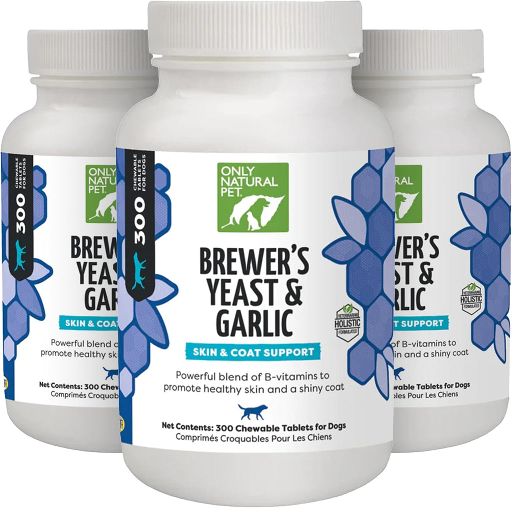 Only Natural Pet Levadura de Cerveza y Ajo Masticables para Perros - 300 Comprimidos