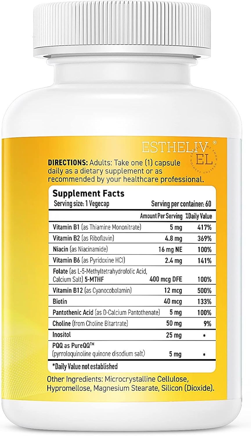 ESTHELIV® Super B Complex con PQQ - 60 Cápsulas Vegetales