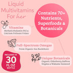 PureGood Liquid Multivitamin for Women | Multivitamínico Líquido para Mujeres con B12 Metilado, Folato, Biotina y Azafrán | Omega 3 6 7 9 | Energía, Estado de Ánimo y Equilibrio Hormonal | Sin Hierro | Sin Azúcar | 887 ml