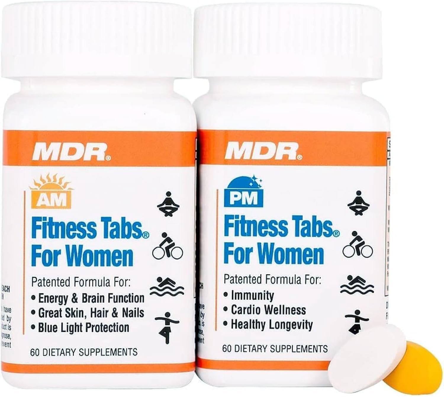 MDR Fitness Tabs Multivitamínico AM/PM para Mujeres - Fórmula de Doctor - 60 Días
