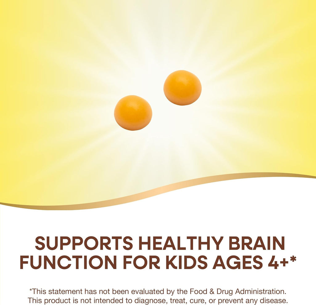 Nature's Way Kids Brain Builder Gominolas para la Función Cerebral, Sabor Limonada, 60 Gominolas