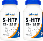 Nutricost 5-HTP 200mg, 60 Cápsulas Vegetarianas (5-Hidroxitriptófano) - No GMO y Sin Gluten