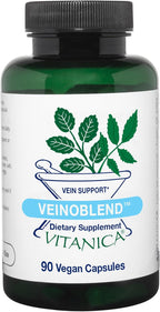 Vitanica VeinoBlend - Suplemento Circulatorio con Bromelina, Castaño de Indias, Centella Asiática, Rusco y Vitamina C - 90 Cápsulas