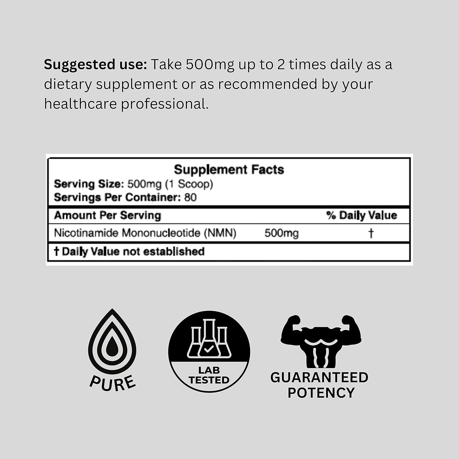 Probase Nutrition Longevity Pure NMN Powder 40 Gramos - Polvo de Nicotinamida Mononucleótido