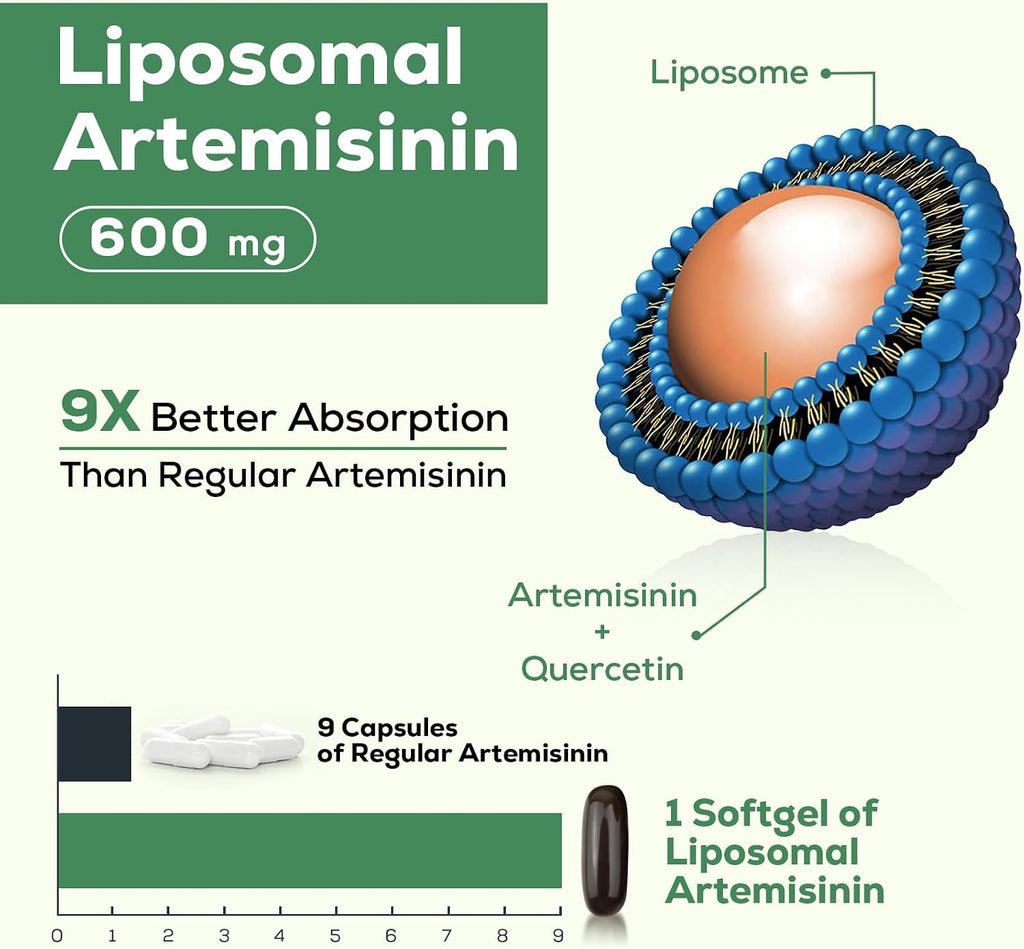 Artemisina Liposomal 900 mg con Quercetina Fitosoma 200 mg, 60 Cápsulas Blandas - Suministro para 2 Meses