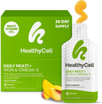 Healthycell Multivitamínico Diario Vegano Líquido con Hierro y Omega-3 - 30 Geles