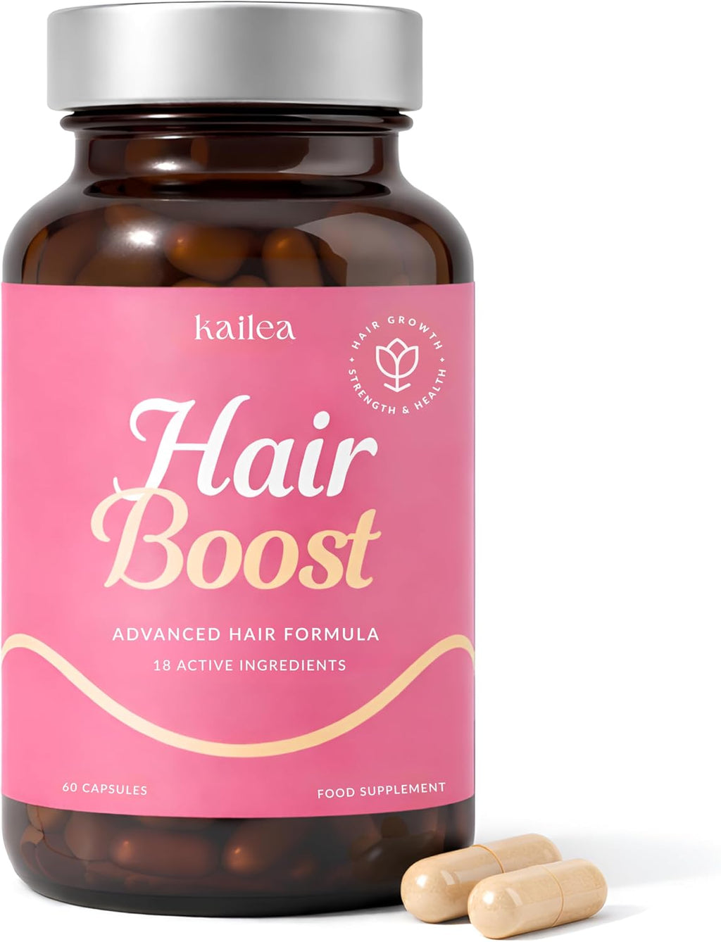 18-en-1 Hair Growth Supplement | Colágeno, Biotina, Ortiga y Bambú