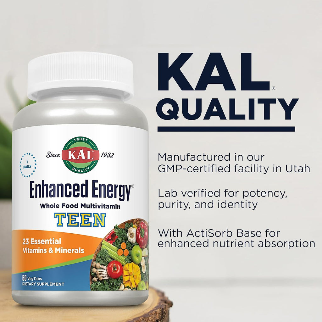 KAL Teens Multivitamínico Diario con Hierro - 60 Comprimidos
