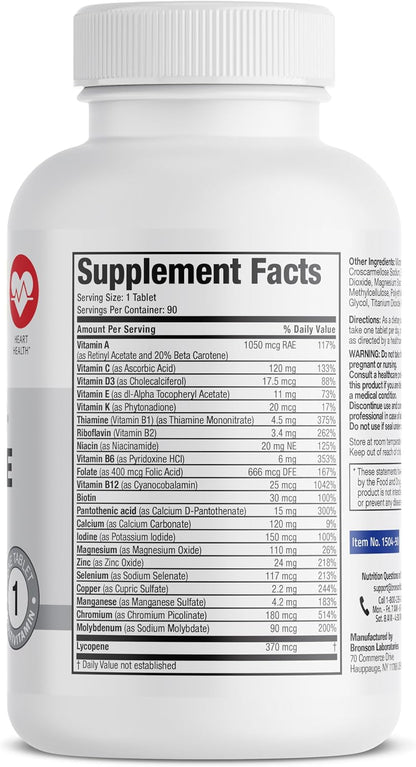 Bronson ONE Daily Multivitamínico para – Vitamina D y calcio para la salud ósea. – Image 2