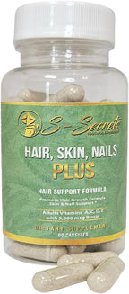 S-Secrets Hair, Skin & Nails Vitamin – Multivitamínico para Cabello, Piel y Uñas | Biotina 5,000 mcg por dosis | 60 Cápsulas
