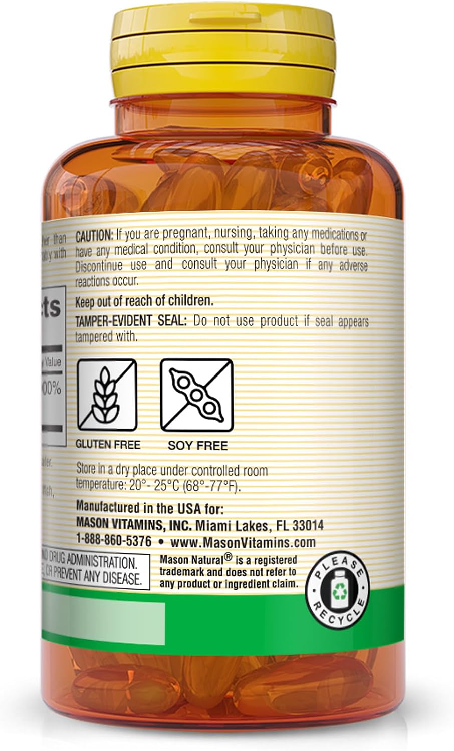 MASON NATURAL Vitamin E, 450 mg (1,000 IU), Daily Supplement with Essential Nutrient, 100 Softgels