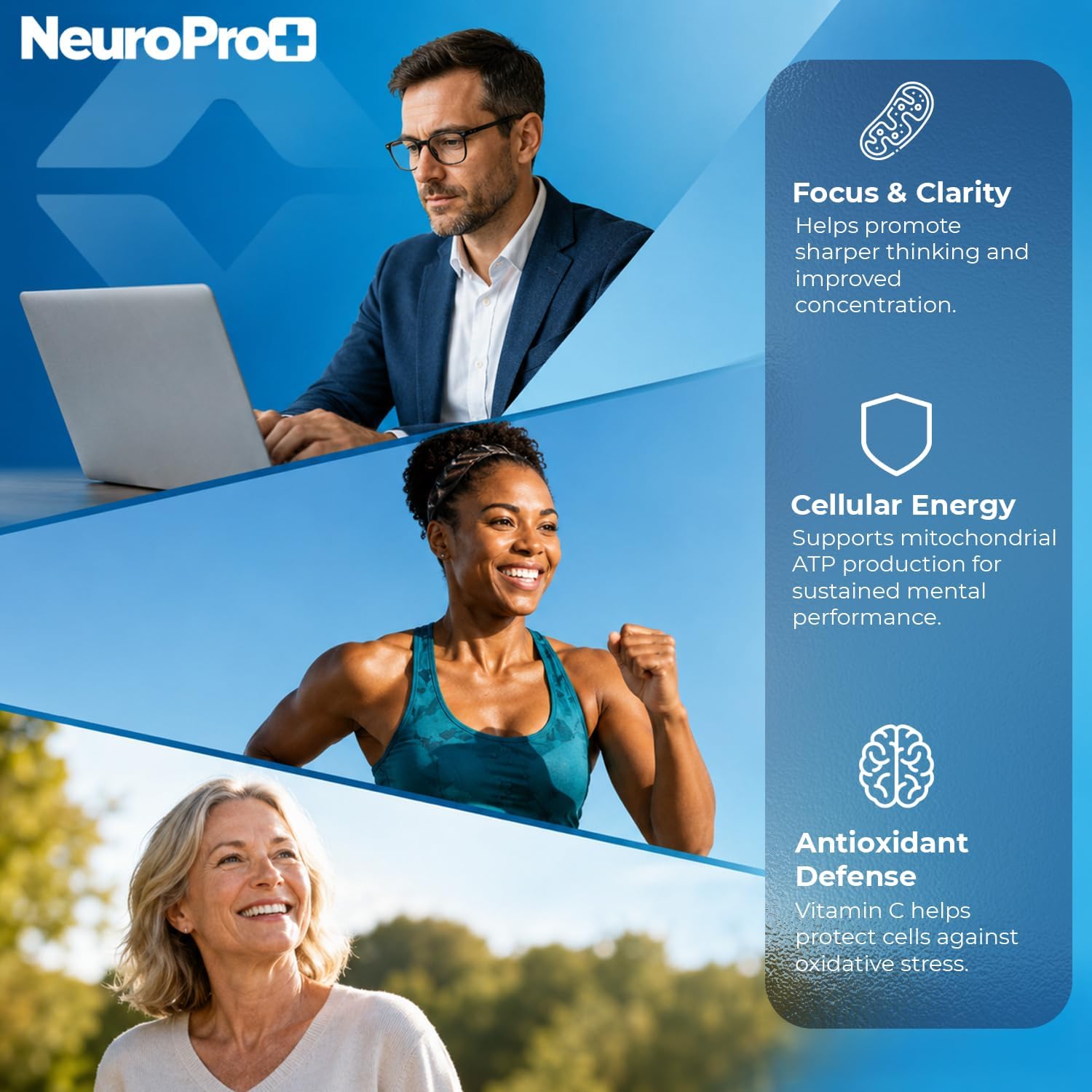 Best 365 Labs NeuroPro+ | Methylene Blue & Vitamin C Complex | Apoyo Energía Mitocondrial y Claridad Mental | 60 Tabletas