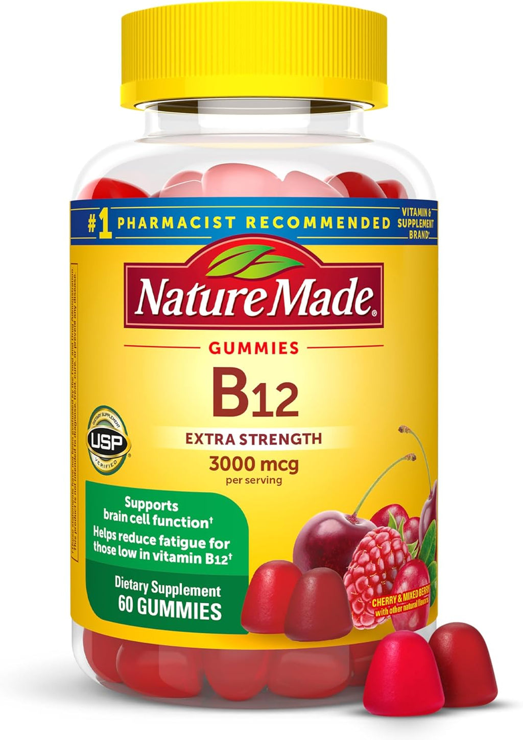Nature Made Extra Strength Vitamin B12 Gummies 3000 mcg - 60 Gominolas