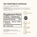 Solgar Vitamina B2 (Riboflavina) 100 mg, 100 Cápsulas
