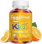 Feel Great Gominolas de Vitamina D3 para Niños 1000 UI - Sabor Cítrico (Pack de 2)