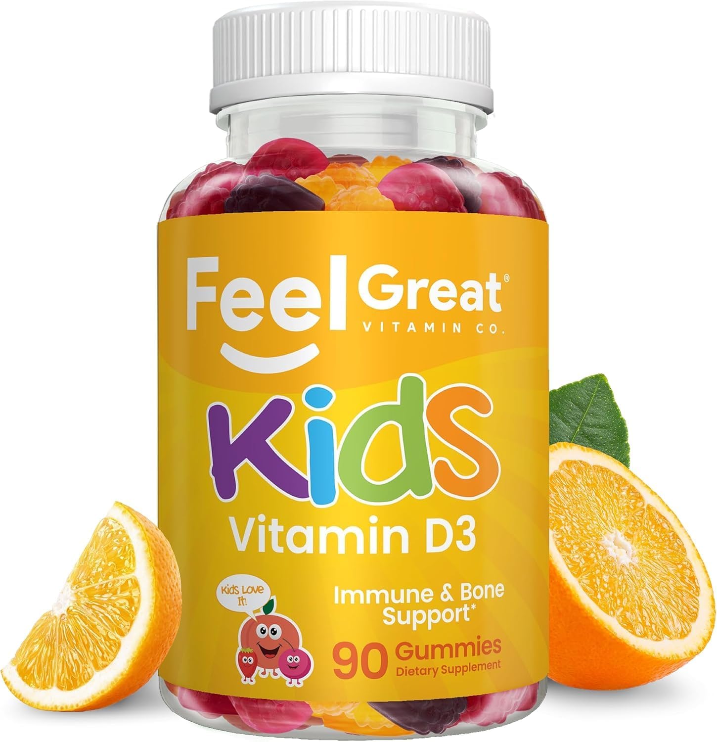 Feel Great Gominolas de Vitamina D3 para Niños 1000 UI - Sabor Cítrico (Pack de 2)
