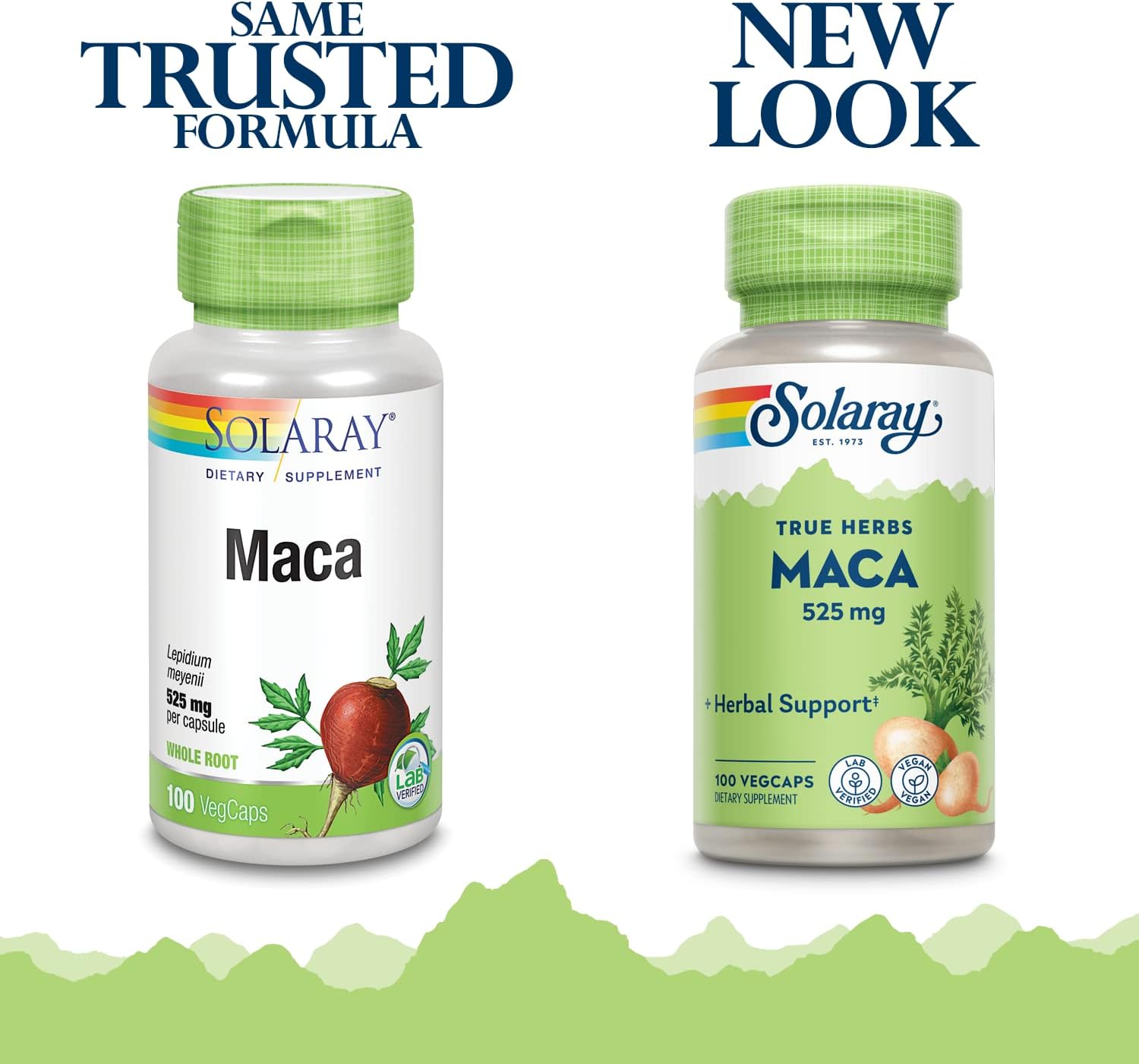 SOLARAY Raíz de Maca 525mg – Apoyo Energético y Vitalidad, No-GMO, Vegano, 100 Cápsulas