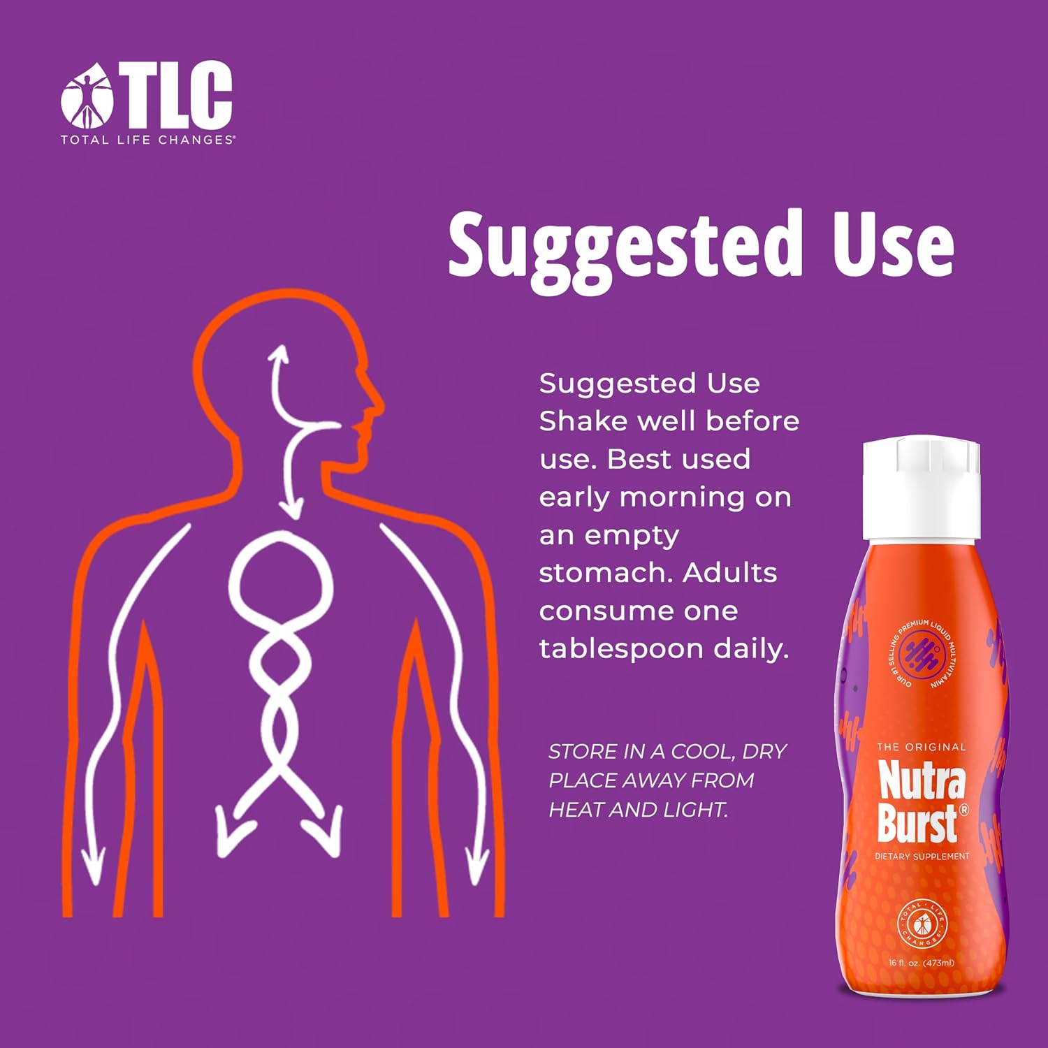 Total Life Changes NutraBurst - Multivitamínico Líquido, Apoyo Nutricional Diario, 473 ml
