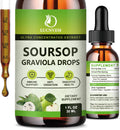 Gotas Orgánicas de Soursop Graviola - Extracto Líquido Puro con Sabor a Manzana - 60 ml (30 Días Vegano)