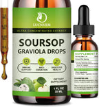 Soursop Graviola Extracto Líquido Orgánico - 118 ml (4 oz) - 60 Días - Vegano