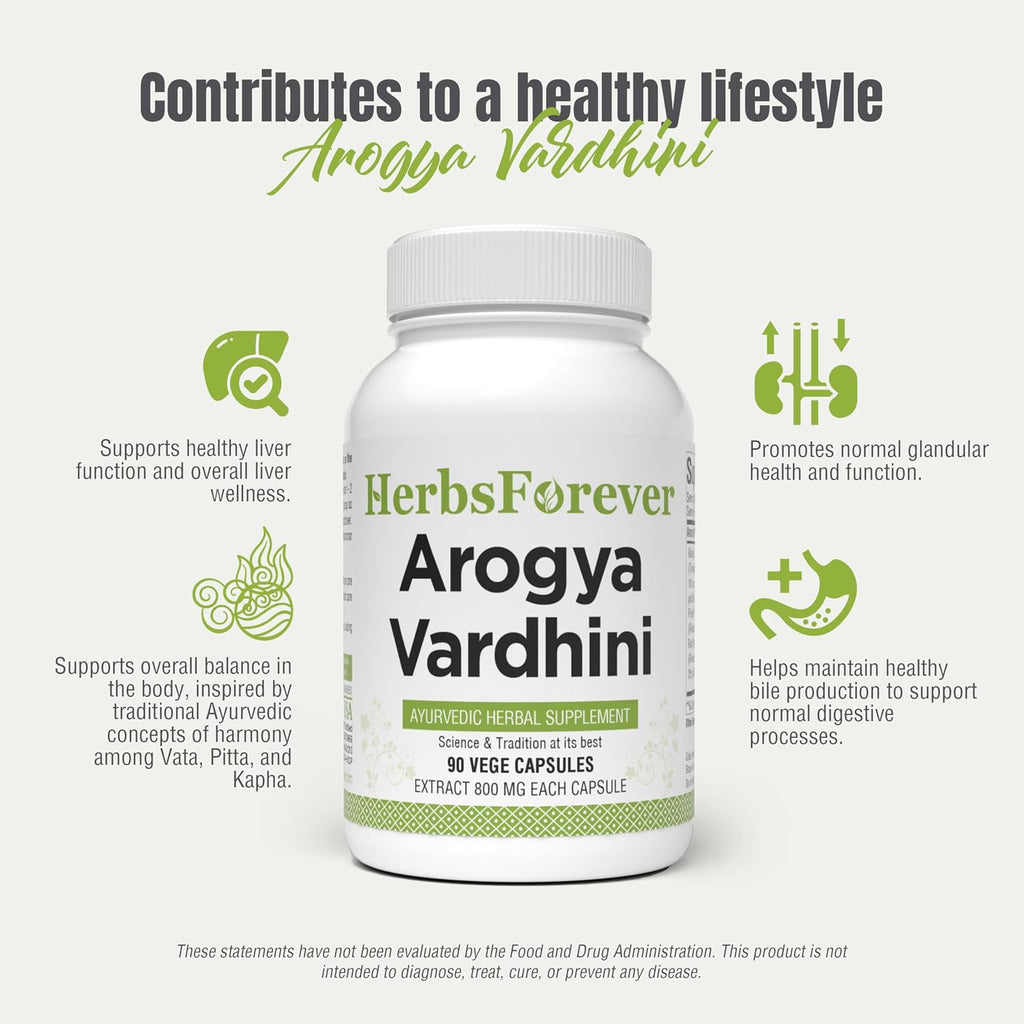 Herbsforever Arogya Vardhini Cápsulas - 90 Cápsulas Vegetales de 800 mg
