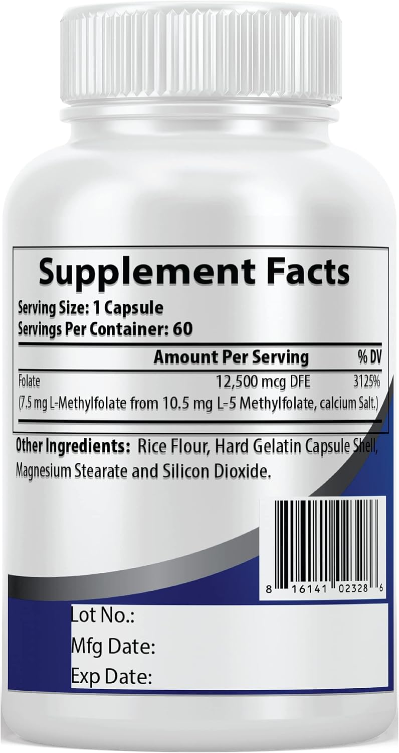 L-Metilfolato 7.5 mg de Pacific Nature - 60 Cápsulas - Forma Activa de Folato Natural