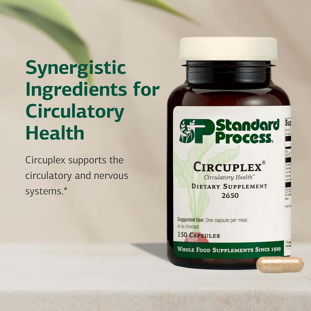 Standard Process Circuplex - Complemento para la Salud Vascular y Nerviosa con Niacina y Vitamina B6 - Sin Lácteos - 150 Cápsulas