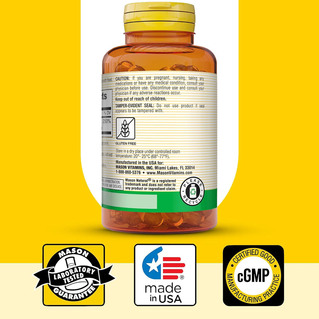 Mason Natural Vitamina D3 2000 UI Ultra Strength, Pack de 3 (180 Softgels)