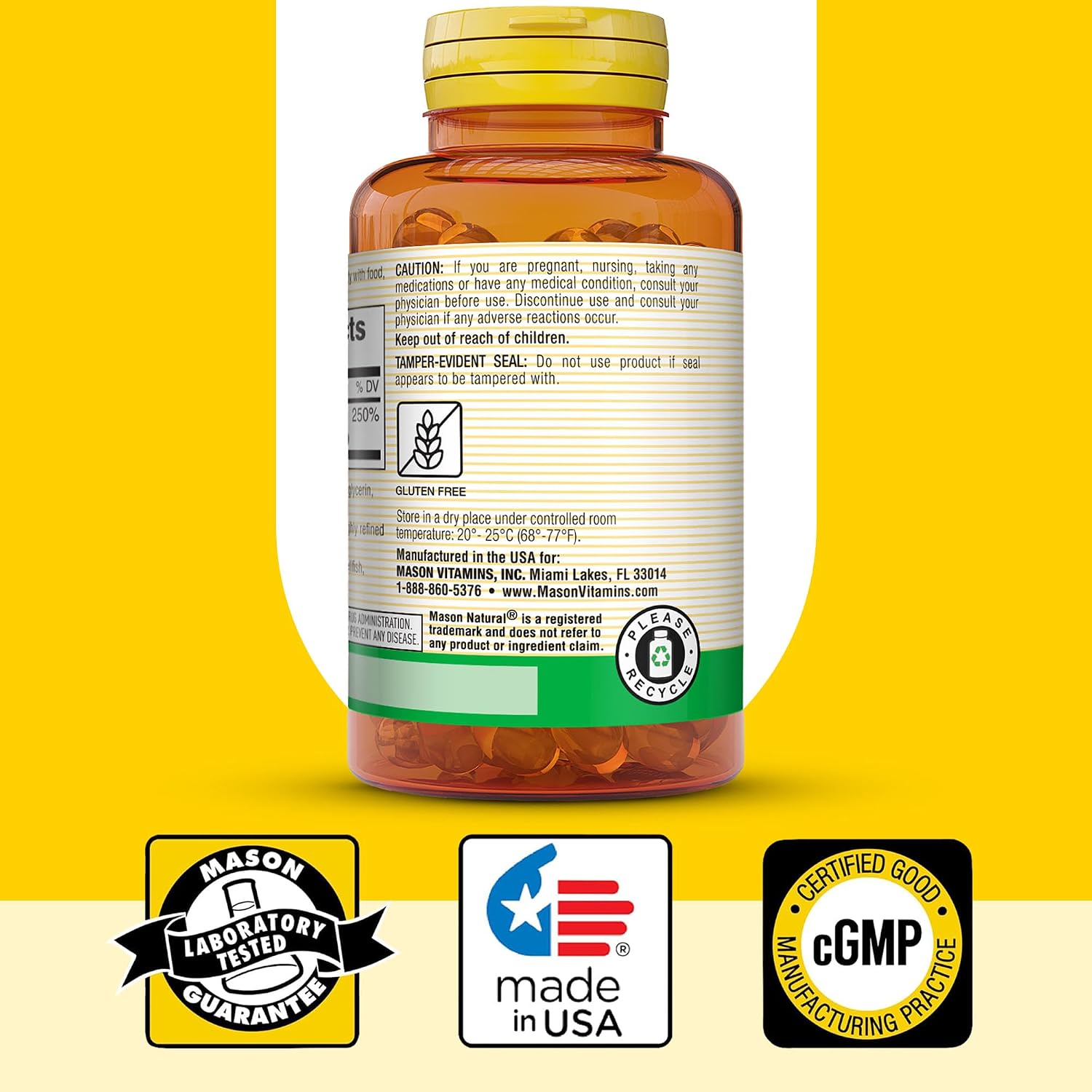 Mason Natural Vitamina D3 2000 UI Ultra Strength, Pack de 3 (180 Softgels)