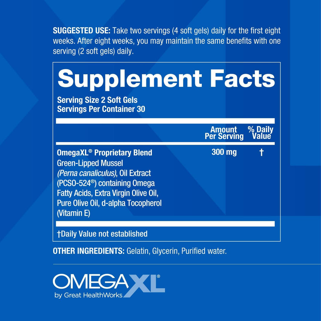 OmegaXL Joint Support, 60 Cápsulas + MemoryXL, 30 Sticks Sabor Arándano Limón