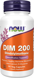 NOW Foods DIM 200 con D-Glucarato de Calcio, 90 Cápsulas Vegetales