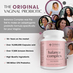 Balance Complex 17-en-1 Salud Vaginal Probióticos 100 mil millones con Arándano Rojo y D-Manosa, 60 Cápsulas