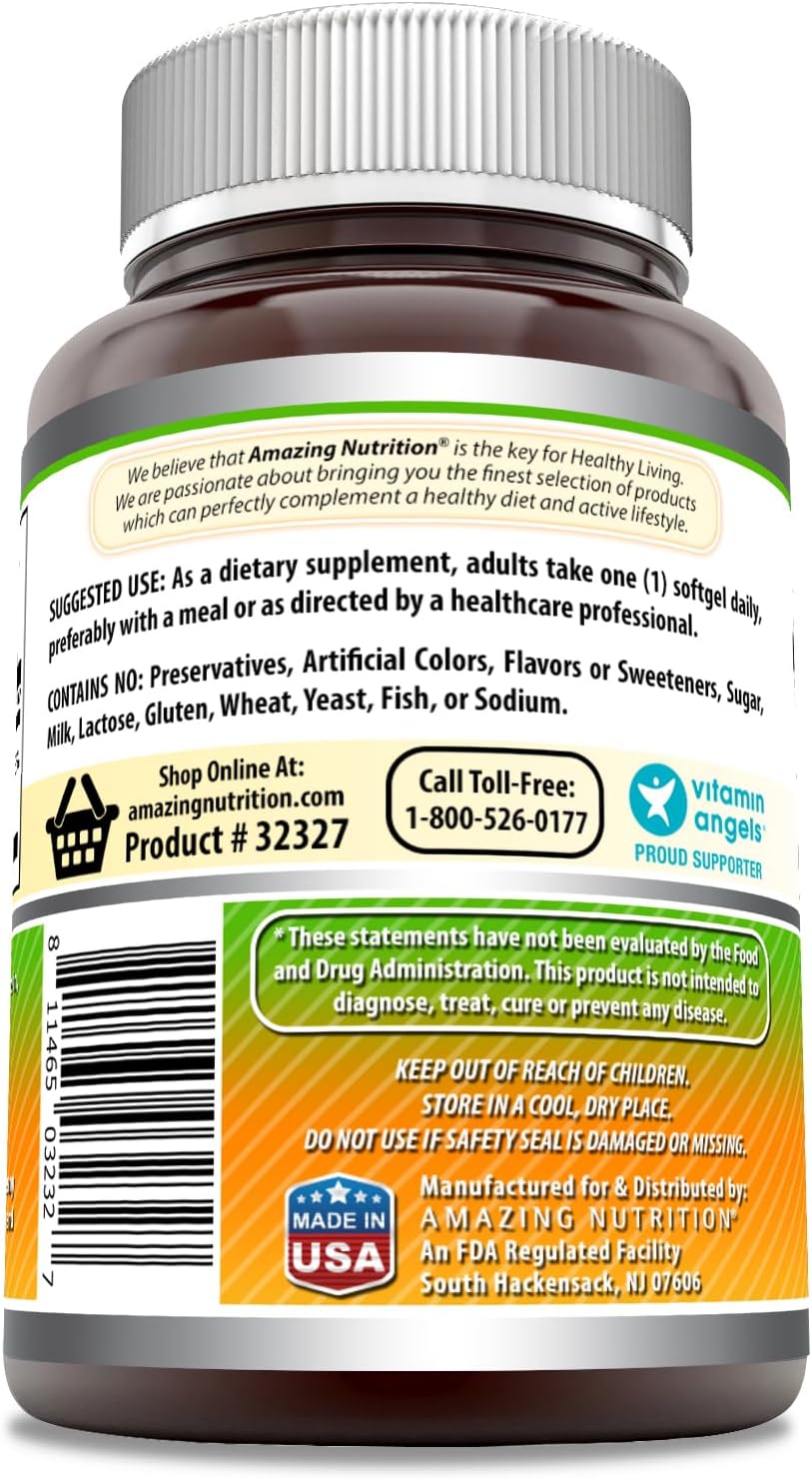 Amazing Formulas Vitamina A 10000 UI (3000 mcg) – Retinil Palmitato – 500 Cápsulas Blandas